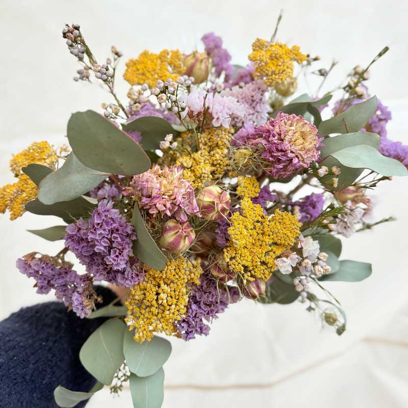 bouquet lilas et jaune