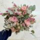 bouquet rose et vert amande